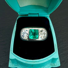 Load image into Gallery viewer, Emerald and Diamond Ring