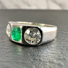 Load image into Gallery viewer, On hold - Emerald & Diamond Ring