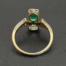 Load image into Gallery viewer, Emerald & Diamond “Toi et Moi” Ring