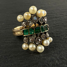 Load image into Gallery viewer, Reserved - Emerald And Pearl Ring