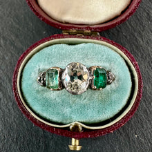 Load image into Gallery viewer, Emerald and Diamond Ring