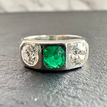 Load image into Gallery viewer, On hold - Emerald & Diamond Ring