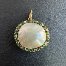 Load image into Gallery viewer, Pearl Diamond & Demantoid Brooch