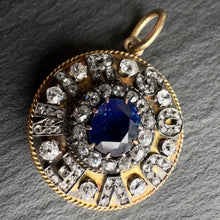 Load image into Gallery viewer, Diamond & Sapphire Souvenir Pendant