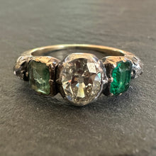Load image into Gallery viewer, Emerald and Diamond Ring