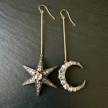 Load image into Gallery viewer, ROCKS Bespoke ~ Moon And Star Earrings