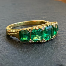 Load image into Gallery viewer, Emerald 5 Stone Ring