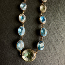 Load image into Gallery viewer, Blue Foiled Rock Crystal Rivière Necklace