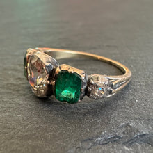 Load image into Gallery viewer, Emerald and Diamond Ring