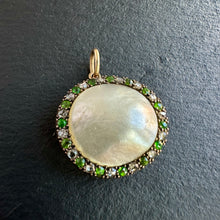 Load image into Gallery viewer, Pearl Diamond & Demantoid Brooch
