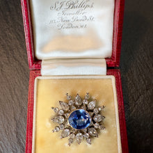 Load image into Gallery viewer, Sapphire & Diamond Pendant Brooch