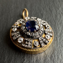 Load image into Gallery viewer, Diamond & Sapphire Souvenir Pendant