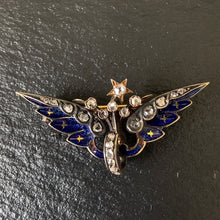 Load image into Gallery viewer, Enamel & Diamond Wing Brooch