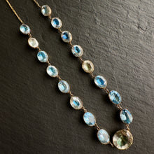 Load image into Gallery viewer, Blue Foiled Rock Crystal Rivière Necklace