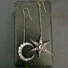 Load image into Gallery viewer, ROCKS Bespoke ~ Moon And Star Earrings