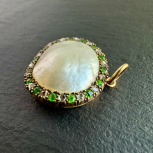 Load image into Gallery viewer, Pearl Diamond & Demantoid Brooch