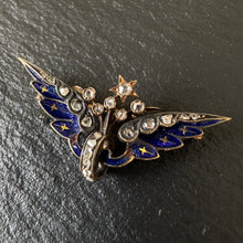 Load image into Gallery viewer, Enamel & Diamond Wing Brooch