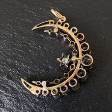 Load image into Gallery viewer, Diamond Moon & Star Crescent Pendant