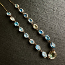Load image into Gallery viewer, Blue Foiled Rock Crystal Rivière Necklace