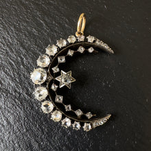 Load image into Gallery viewer, Diamond Moon & Star Crescent Pendant