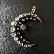 Load image into Gallery viewer, Diamond Moon & Star Crescent Pendant