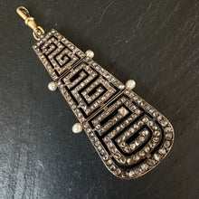 Load image into Gallery viewer, Rose Cut Diamond Greek Key Pendant