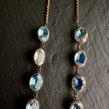 Load image into Gallery viewer, Blue Foiled Rock Crystal Rivière Necklace