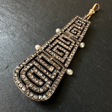 Load image into Gallery viewer, Rose Cut Diamond Greek Key Pendant