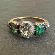 Load image into Gallery viewer, Emerald and Diamond Ring