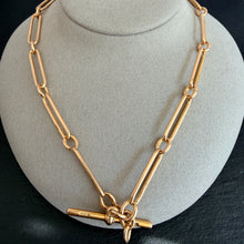 Load image into Gallery viewer, 15k Gold Trombone Link Chain