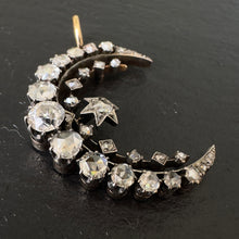 Load image into Gallery viewer, Diamond Moon & Star Crescent Pendant