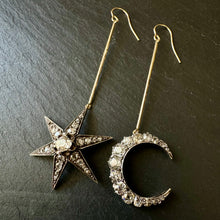 Load image into Gallery viewer, ROCKS Bespoke ~ Moon And Star Earrings