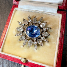 Load image into Gallery viewer, Sapphire & Diamond Pendant Brooch