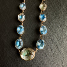 Load image into Gallery viewer, Blue Foiled Rock Crystal Rivière Necklace