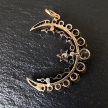 Load image into Gallery viewer, Diamond Moon & Star Crescent Pendant