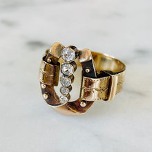 Load image into Gallery viewer, RESERVED - Diamond Horseshoe Ring