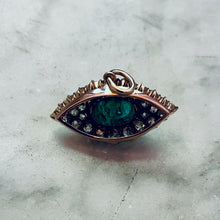 Load image into Gallery viewer, Bespoke Emerald and Diamond “Evil Eye” Pendant