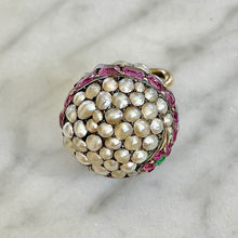 Load image into Gallery viewer, Ruby, Emerald & Pearl Snake Pendant