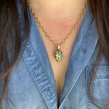 Load image into Gallery viewer, Turquoise & Gold Pendant/Locket