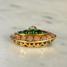 Load image into Gallery viewer, Bespoke Coral and Emerald “Evil Eye” Pendant