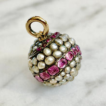 Load image into Gallery viewer, Ruby, Emerald & Pearl Snake Pendant