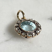 Load image into Gallery viewer, Aquamarine and Rose Cut Diamond Pendant