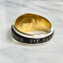 Load image into Gallery viewer, Garnet & Enamel Mourning Ring