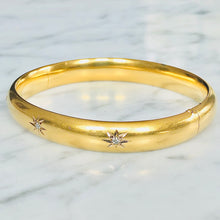 Load image into Gallery viewer, ON HOLD Gold Bangle with Diamonds