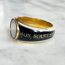 Load image into Gallery viewer, Garnet & Enamel Mourning Ring