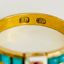 Load image into Gallery viewer, Turquoise, Pink Topaz & Enamel Ring