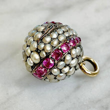 Load image into Gallery viewer, Ruby, Emerald & Pearl Snake Pendant