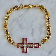 Load image into Gallery viewer, Bespoke Ruby & Diamond Cross Bracelet