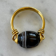Load image into Gallery viewer, RESERVED Banded Agate Scarab Ring