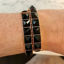 Load image into Gallery viewer, Victorian Onyx Pyramid Bangle